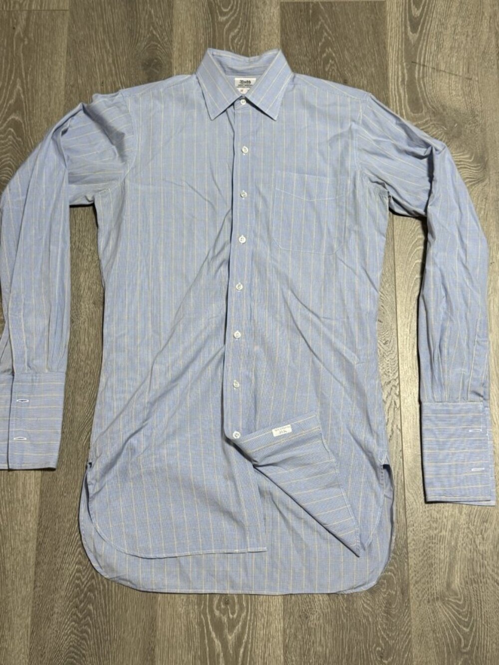 Budd Shirtmakers Shirt Blue Windowpane Check Piccadilly London England Sz M 15.5